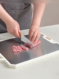 เขียง ใช้ได้สองด้าน เขียงสแตนเลส 304สแตนเลส ป้องกันแบคที ecowin เขียงพลาสติก เขียงอเนกประสงค์ เขียงใหญ่ ยืนได