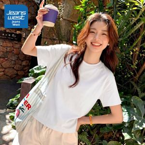 Jeanswest | Áo Thun Nữ Tay Ngắn Mùa Hè Cotton Thuần Màu Tím