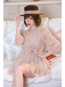 French Graceful Style V-neck Tied Waist Set