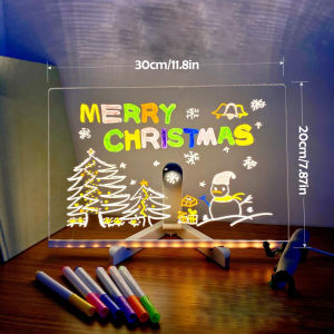 DIY Acrylic Board With Night Light 7 Colors Pens Led Note Board for Kids LED Writing Board LED Drawing Board