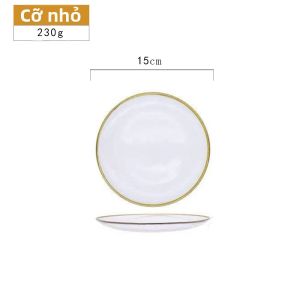 Đĩa Quả và Salad Kính Chất Liệu Gợn Sóng Viền Vàng
