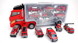 Fun Toys รถบรรทุกของเล่นรถบรรทุกรถดับเพลิงของเล่นเด็กรถบรรทุกขนาดใหญ่รวมถึงรถบรรทุกดับเพลิง ขนาดใหญ่ แถมโมเดลรถดับเพลิง6คัน สำหรับของขวัญเด็