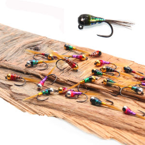 6PCS Perdigon Nymph หรือ Euro Nymph สําหรับ Weighted Fly Fishing Nymph Fast Sinking Troutgrayling เหยื่อตกปลา