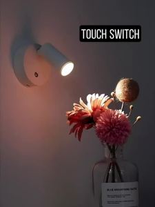 Đèn LED Treo Tường Có Thể Sạc Lại Bằng USB Với Công Tắc Cảm Ứng Đế Từ Tính Đèn Ngủ Không Dây Có Thể Điều Chỉnh Độ Sáng Để Đọc Sách Đen/Trắng