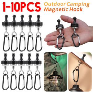 1-10PCS Camping Magnetic Hook Strong Suction Magnet Hanger Hooks Tent Canopy Carabiner Clip Outdoor Camping Tools Accessories 