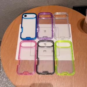 Luxury 3in1 Transparent Shockproofp Case for iPhone 18 17 Air 16 15 14 Plus 13 12 Pro Max Candy Colour Frame Protection Cover