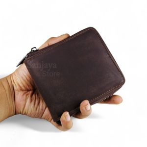 Dompet Pria Wanita Kulit Sapi Dompet Resleting Keren Terbaru
