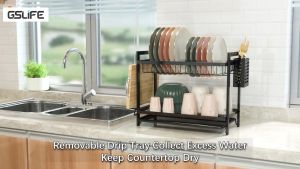 Gslife Kệ Chén Bát Thông Minh 2 Tầng Đặt Mặt Có Khay Giá Để Bát Đũa Tiện Dụng Kệ Nhà Bếp Đa Năng