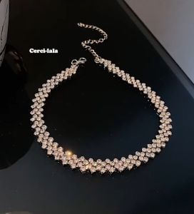 Vòng Cổ Choker Cao Cấp Cerci Jokie Đính Đá Dạng Kim Cương Cho Cô Gái Sang Trọng Quý Phái D113| Cercilal