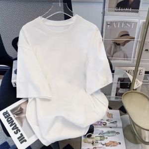 เสื้อยืดแขนสั้นสีน้ำเงิน Klein สำหรับผู้หญิง ทรงหลวม แฟชั่นฤดูร้อน ไซส์ใหญ่ ลำลอง ใส่สบาย เสื้อยืดคอตตอน