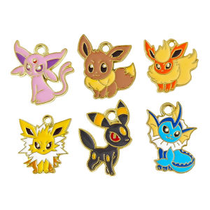 6 Chiếc Nhân Vật Pokemon Men Quyến Rũ Bông Tai Mặt Dây Chuyền Cho DIY Móc Khóa Vòng Cổ Kim Loại Thời Trang Phụ Kiện Trang Sức Hoạt Hình Anime