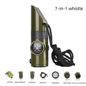 Emergency Survival Whistle Outdoor Multifunctional Whistle with Compass Thermometer Referee Whistle Camping Hiking Tools