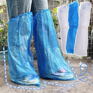 10PCS dùng một lần bọc giày nhựa bọc giày không thấm nước mưa dày dài giày dép bọc ủng bọc giày mưa không thấm nước