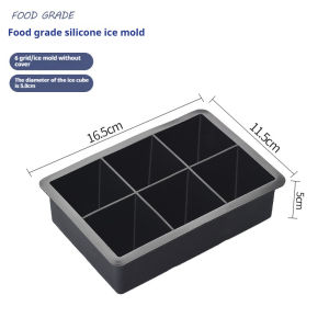 4/6/8 Grid DIY Ice Maker Big Square Ice Cube Molds Cube Tray Durable Bar Pub Wine Ice Blocks Maker For Whiskey Cocktail Wine