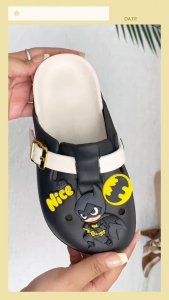 TinaHao Sandals For Kids Cute Cartoon Metal Buckle EVA Rubber Summer Beach Soft Bottom Slipper