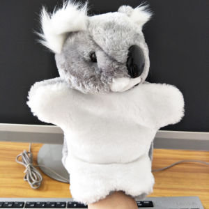 Grey koala hand puppet children stuffed plush toy
