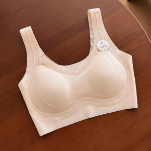 Seamless Ice Silk Cool Feeling Thin Vest Style Bra No Steel Support One Piece Sports Underwear for Young Women Spring Season