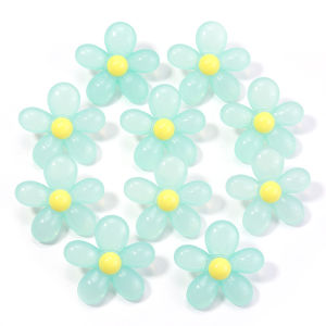 10 ชิ้น/ล็อตการ์ตูนดอกไม้ลูกปัดอะคริลิค 39X40 มม.ดอกทานตะวันลูกปัดสำหรับ DIY เครื่องประดับทำสร้อยข้อมือสร้อยคอพวงกุญแจเครื่องสวมศีรษะ