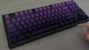 Cherry Profile Side Printed RGB Backlit Keycap 135 Key Gradient Purple Double Shot PBT Keycaps for Gateron MX Switches Keyboard