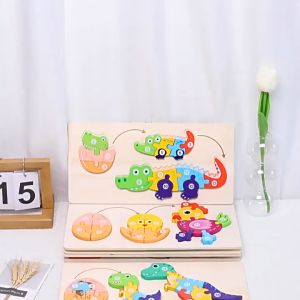 Wooden 3D Animal Puzzles Jigsaw Puzzle Number Colors for Kids 1-3 Years Old Montessori Toddler Toy Budak Mainan Belajar