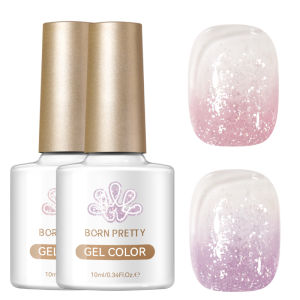 BORN PRETTY | BORN PRETTY 1-2pcs PinkFluttering Flakes Jelly Gel Polish 10ml Nail Art Semi Permanent Manicure Soak Off LED Nail Supplies