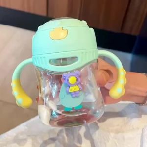 Straw cup childrens learning drink cup babys small water cup water bottle for children over one year old kindergarten baby bottle milk for children aged 3 years old