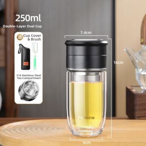 FANJIAN | Tea Water Separation Portable Double Layer Mini Cup