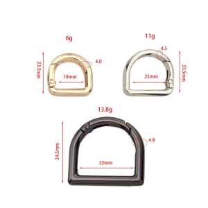 D-Shaped Spring Coil Hardware Buckle Luggage Accessories Opening Half round Buckle Connection Buckle D Buckle Shoulder Strap Buckle Wrist Buckle Ring Buckle