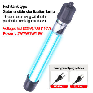 AC220V110V UV Sterilizer Light for Aquarium Submersible Algae Control Nd Water Purification with Timer Function or Without Timer