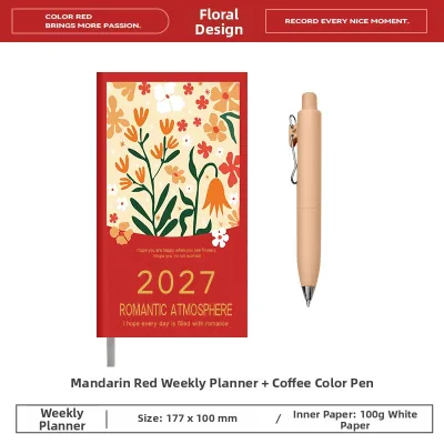 2027 New Edition Weekly Planner Time Management High Aesthetics Compact Notebook A6
