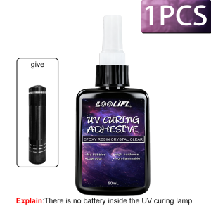 LOOLIFL | UV Resin Clear Hard Glue Upgraded Crystal Clear Epoxy Resin Up Premixed UV Cure Resin for Craft Jewelry Making Craft Decor DIY