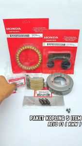 Paket kopling 5 item kww revo fi injeksi blade new 125 injeksi / paketa kampas ganda only + mangkok ganda + plat kopling + rantai keteng set + karet ganda otmatis blafe 125