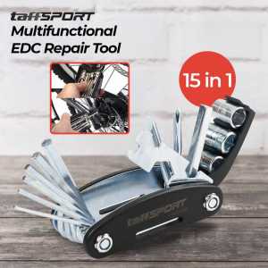15 IN 1 EDC BICYCLE TOURING REPAIR TOOL STAINLESS STEEL KUNCI OBENG SEPEDA