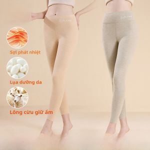 MiiOW | Quần lót lông cừu lụa mùa thu dành cho nữ Quần lót lót lông cừu lụa cạp cao giữ nhiệt độ quần lót giữ nhiệt độ bụng
