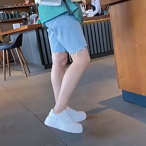 OF High Quality Fashion Korean White Rubber Women for Sneakers Thick bottom Increase height shoes for girl COD Walking shoes