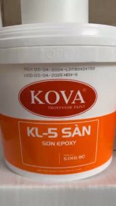 Sơn công nghiệp EPOXY KOVA KL-5 sàn/tường (bộ 5kg). Bám dính tốt trên bề mặt vữa xi măng bê tông sắt thép gỗ.