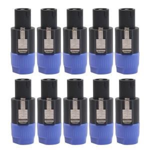 【Ready】【Vktech】10pcs NL4FC Speaker Connectors 4 Pin Male Audio Speakon Ohm Plug Adapter REFURBISHED