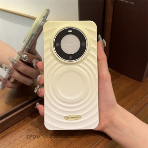 ZPOU Huawei Mate60 Pro+ Silicone Phone Case New Cute Laser Cut Fish Magnetic Stand 70 Ultra Simple High-End Wave Magnetic Attraction Case
