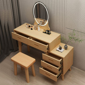 Solid Wood Modern Minimalist Bedroom Makeup Table Integrated Small Luxury Popular Original Wood Master Bedroom Makeup Desk
