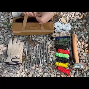 Hike Mount Cylindrical Canvas Bag Outdoor Camping Storage Portable