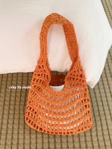 Túi Đeo Vai Đơn Feytiy Đan Bằng Rơm Rỗng Thiết Kế Mới Túi Tote Đan Bằng Rơm Túi Đi Biển Phong Cách Hàn Quốc INS Túi Đeo Vai Đơn