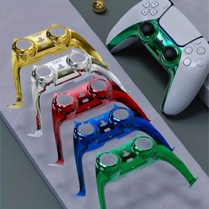 Chrome Black Glossy Chrome DIY เปลี่ยน Controller Shell สําหรับ PS5 Custom แผ่นใช้งานร่วมกับอัพเกรดสําหรับ PS5 Slim