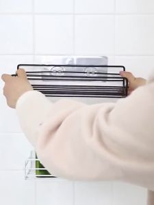 Bathroom Kitchen Shelf Storage Organizer Iron Wall Toilet Wall-mounted Free Punching