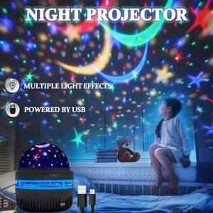 LED Projector Light Starry Sky Night Light USB Rechargeable Aurora Projection Lamp For Bedroom Home Party Decor
