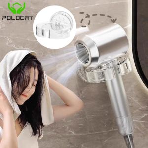 Polocat Suction Cup Hair Dryer Rack Punch-Free Wall-Mounted Hair Dryer Bracket Bathroom Lazy Rotating Storage Rack Artifact