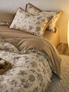 Zijpe Luxury Cotton Bedding Set Long Staple Cotton Pure Cotton Printed Craftsmanship Style Quilt Cover Sheet Bed Canopy Four Piece Set