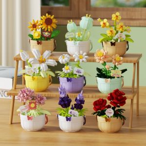 Christmas Gift Building Blocks - Creative Floral Basket Building Fun Educational DIY Puzzle Toys