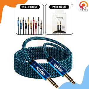 [RO ACC] NANVAN KABEL AUDIO AUX METAL 1X1 JACK 3.5MM DARI HP KE SPEAKER / MOBIL PREMIUM QUALITY