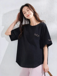 SHI YUE JIE JING | Pregnant Women Cotton T-shirts Spring Summer Loose Large