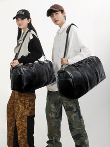 Mens Travel Bag Large Capacity Waterproof Sports Fitness Bag Handheld Shoe Compartment for Training Business Trips Leisure